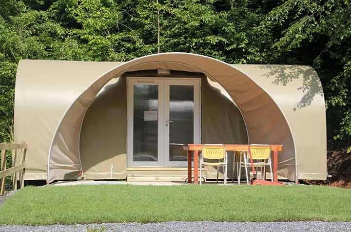 Glamping in the Belgian Ardennes in a Coco sweet rental tent with lots of comfort