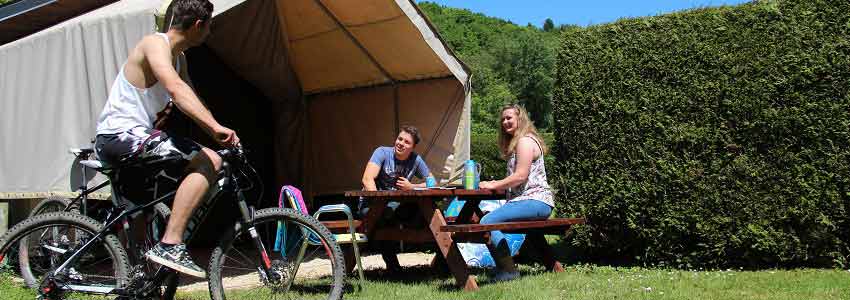 Mountainbike-Verleih auf dem Campingplatz Polleur in den belgischen Ardennen